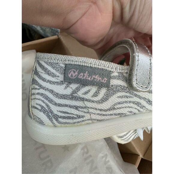 NATURINO CLARIES Zebra-print fabric ballet flats, White - Picture 12 of 14